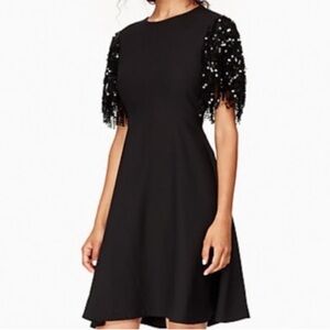 KATE SPADE | Sequin Fringe Sleeve A Line Swing Dress | 6